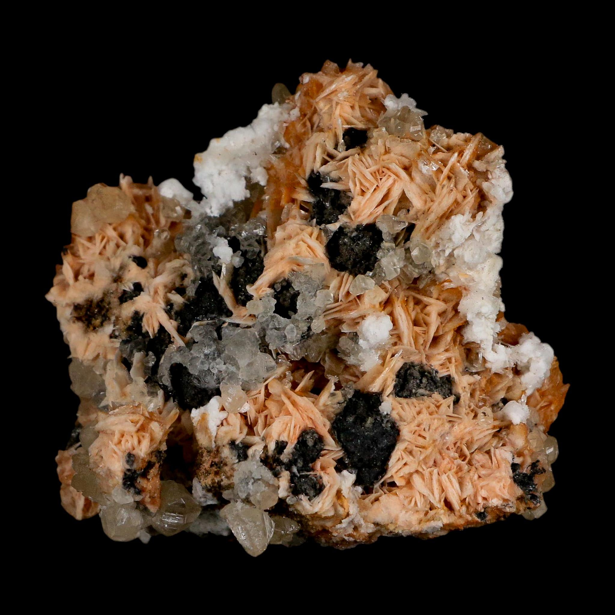 2.7" Sparkly Orange Barite Blades, Cerussite Crystals, Galena Crystal Mineral Morocco