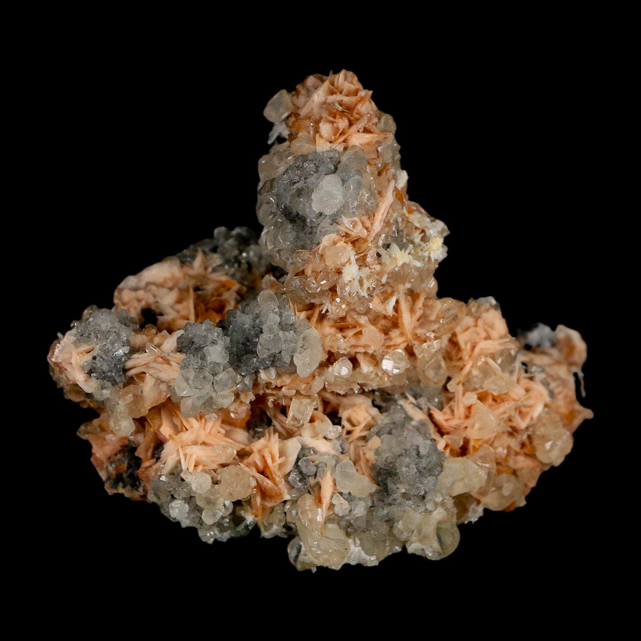 2.9" Sparkly Orange Barite Blades, Cerussite Crystals, Galena Crystal Mineral Morocco