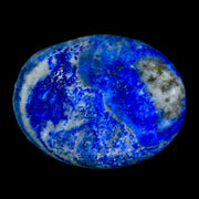 1.9" Natural Blue Lapis Lazuli Worry Palm Stone Pyrite Crystal Calcite Mineral