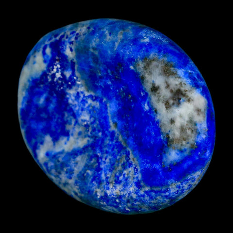 1.9" Natural Blue Lapis Lazuli Worry Palm Stone Pyrite Crystal Calcite Mineral - Fossil Age Minerals