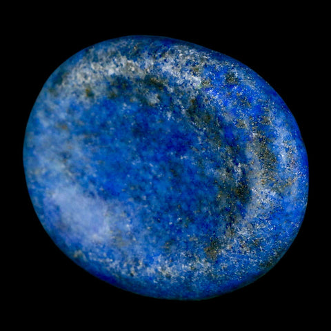 2" Natural Blue Lapis Lazuli Worry Palm Stone Pyrite Crystal Calcite Mineral - Fossil Age Minerals