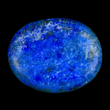 2" Natural Blue Lapis Lazuli Worry Palm Stone Pyrite Crystal Calcite Mineral
