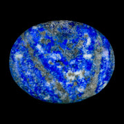 2" Natural Blue Lapis Lazuli Worry Palm Stone Pyrite Crystal Calcite Mineral