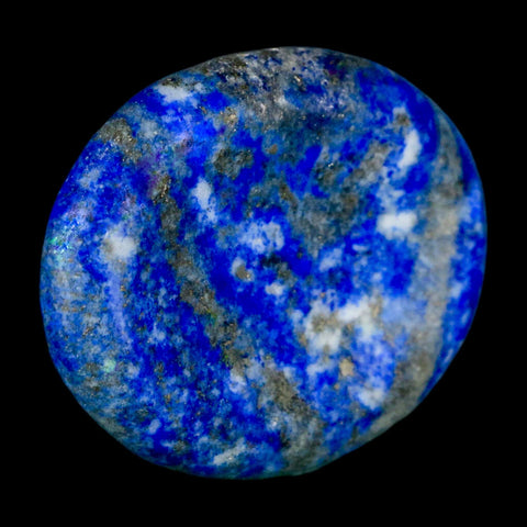 2" Natural Blue Lapis Lazuli Worry Palm Stone Pyrite Crystal Calcite Mineral - Fossil Age Minerals