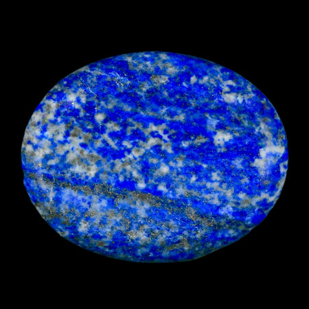 2" Natural Blue Lapis Lazuli Worry Palm Stone Pyrite Crystal Calcite Mineral