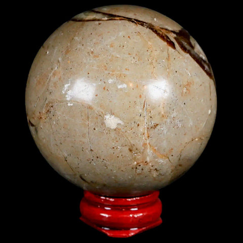 XL 57MM Septarian Dragon Stone Vug Sphere Mineral Healing Madagascar Stand - Fossil Age Minerals