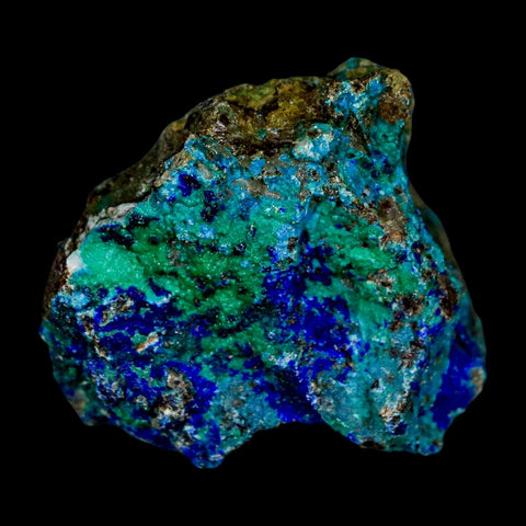 1.8" Azurite, Chrysocolla And Malachite Crystal Mineral Specimen On Matrix From Peru