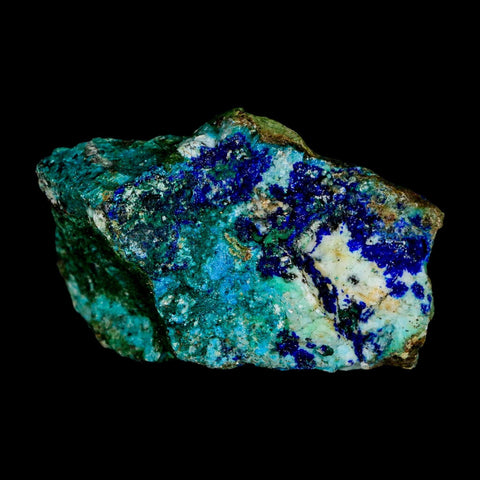 2.7" Azurite, Chrysocolla And Malachite Crystal Mineral Specimen On Matrix From Peru