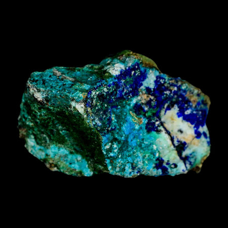 2.7" Azurite, Chrysocolla And Malachite Crystal Mineral Specimen On Matrix From Peru