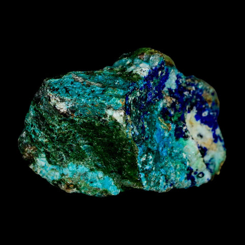 2.7" Azurite, Chrysocolla And Malachite Crystal Mineral Specimen On Matrix From Peru