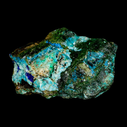 2.7" Azurite, Chrysocolla And Malachite Crystal Mineral Specimen On Matrix From Peru
