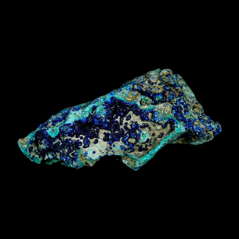 2.3" Azurite, Chrysocolla And Malachite Crystal Mineral Specimen On Matrix From Peru