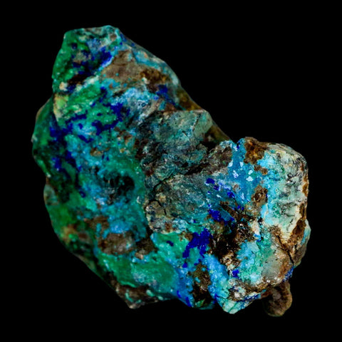 2.6" Azurite, Chrysocolla And Malachite Crystal Mineral Specimen On Matrix From Peru