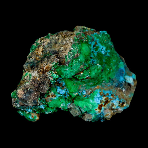 2.6" Chrysocolla And Malachite Crystal Mineral Specimen On Matrix From Peru