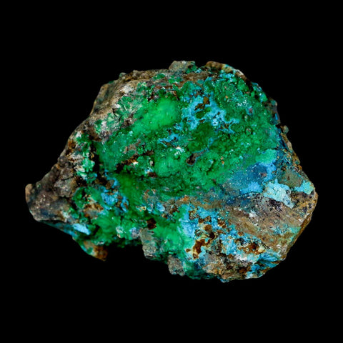 2.6" Chrysocolla And Malachite Crystal Mineral Specimen On Matrix From Peru