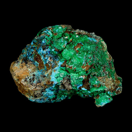 2.6" Chrysocolla And Malachite Crystal Mineral Specimen On Matrix From Peru