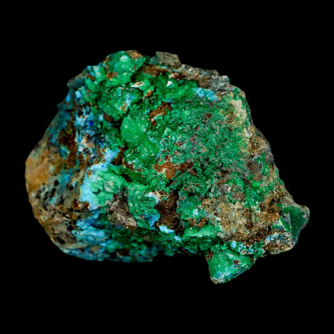 2.6" Chrysocolla And Malachite Crystal Mineral Specimen On Matrix From Peru