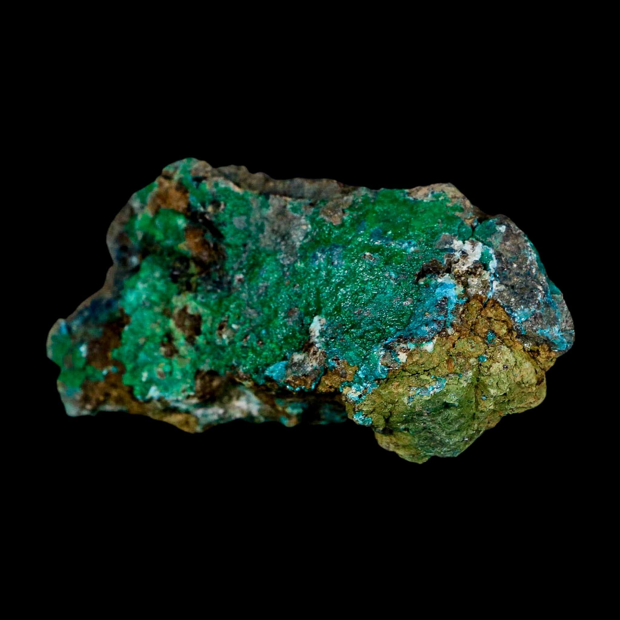 2.7" Chrysocolla And Malachite Crystal Mineral Specimen On Matrix From Peru - Fossil Age Minerals