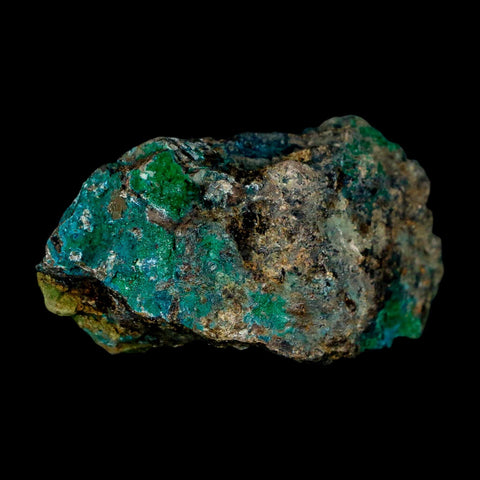 2.7" Chrysocolla And Malachite Crystal Mineral Specimen On Matrix From Peru