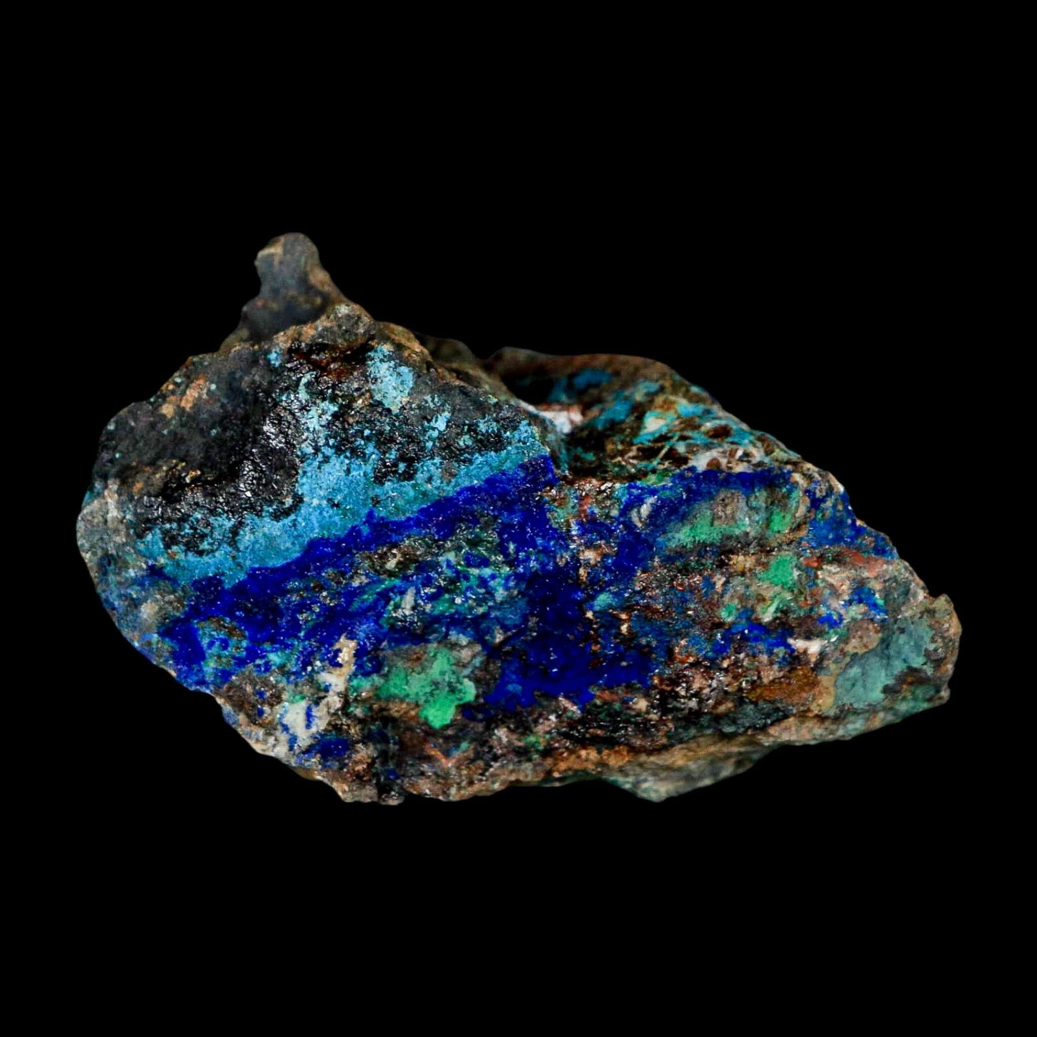 2.3" Azurite, Chrysocolla And Malachite Crystal Mineral Specimen On Matrix From Peru - Fossil Age Minerals