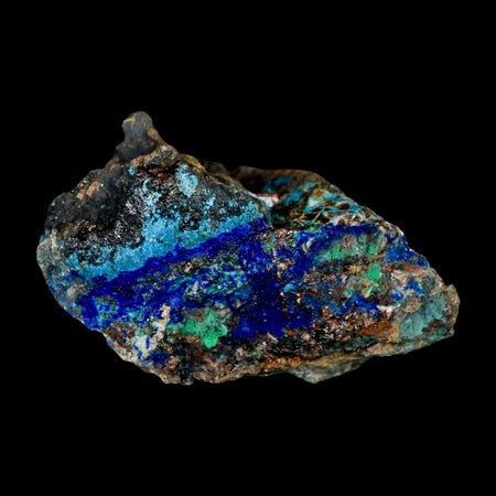 2.3" Azurite, Chrysocolla And Malachite Crystal Mineral Specimen On Matrix From Peru