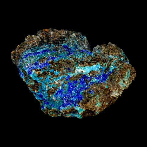 2.4" Azurite, Chrysocolla And Malachite Crystal Mineral Specimen On Matrix From Peru