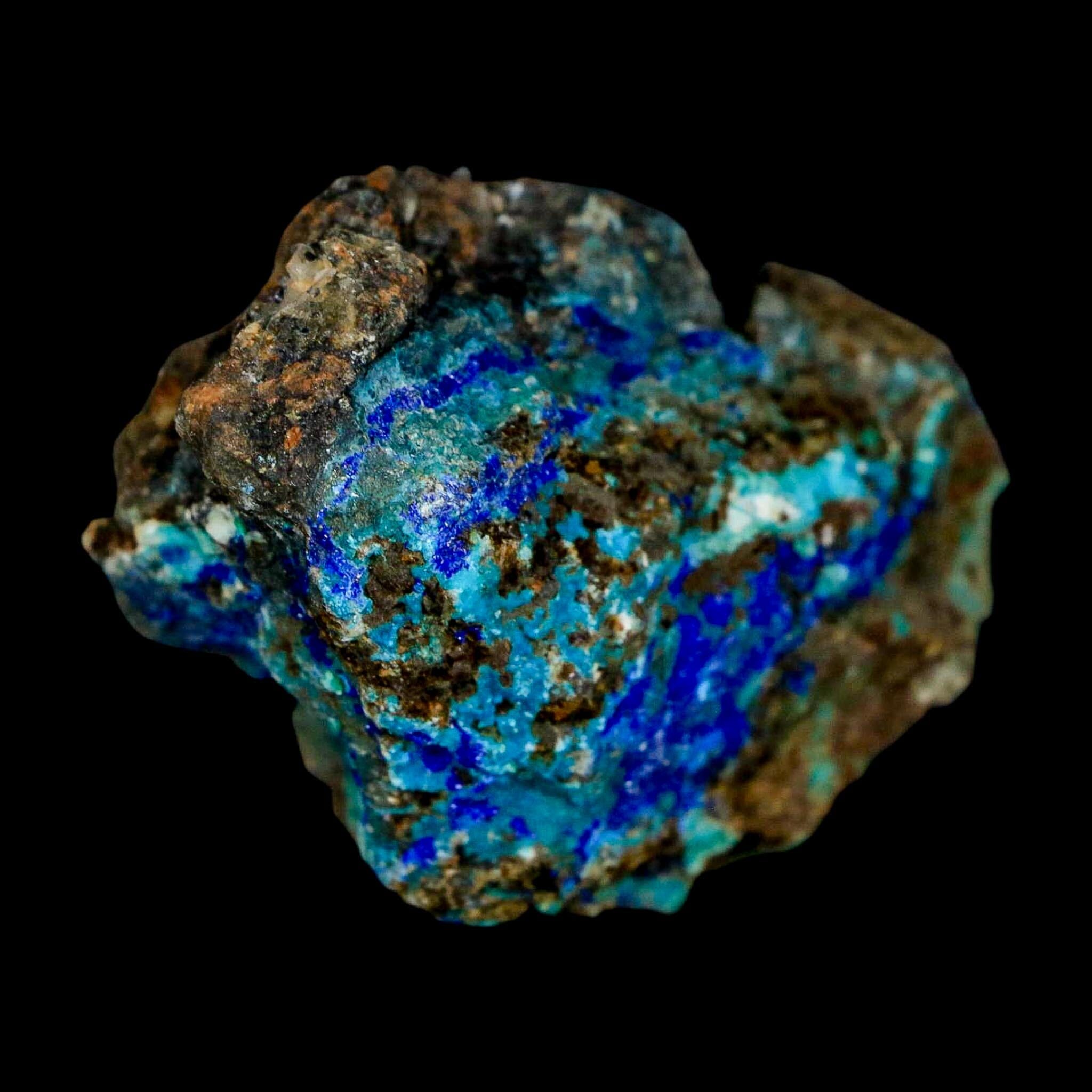 2.4" Azurite, Chrysocolla And Malachite Crystal Mineral Specimen On Matrix From Peru - Fossil Age Minerals