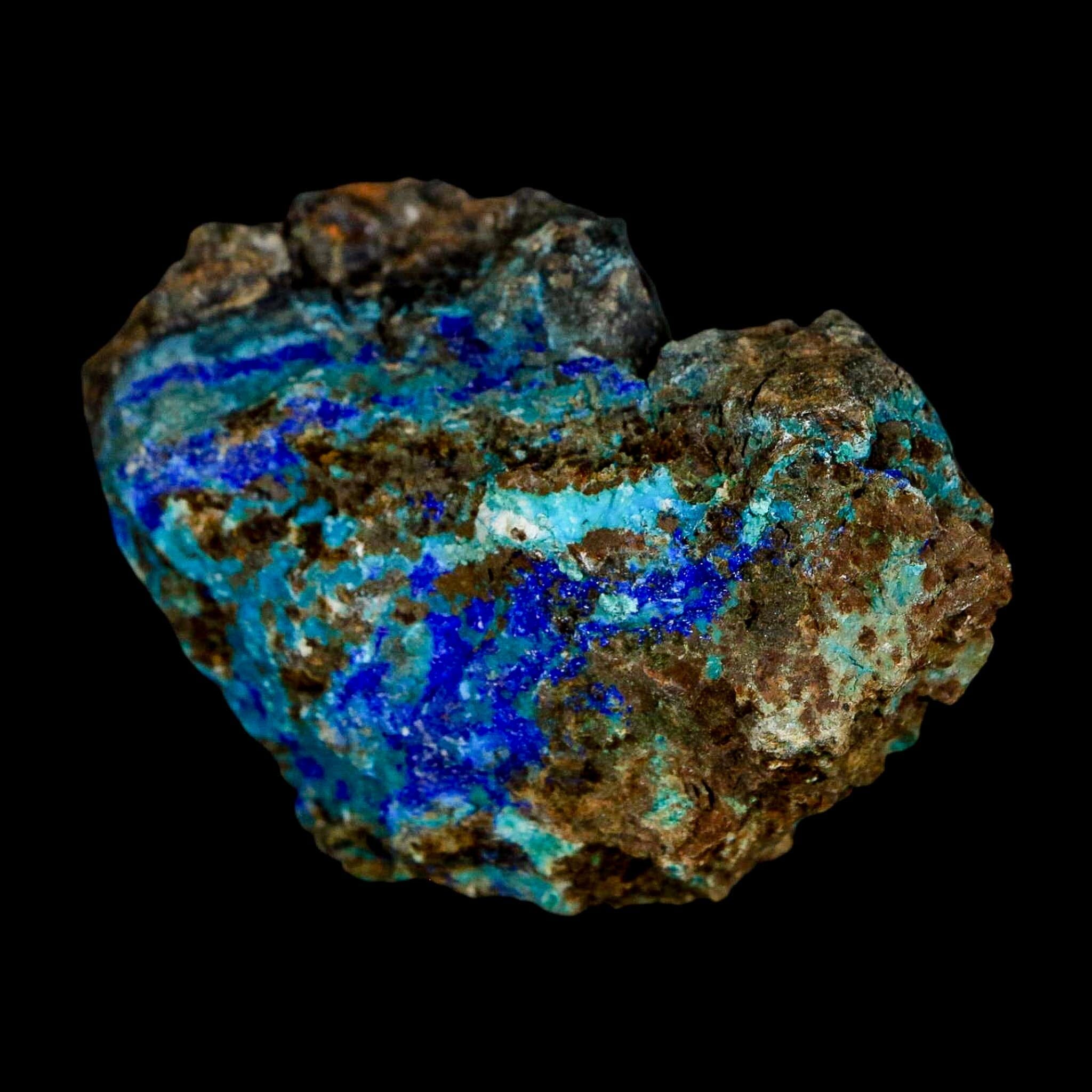 2.4" Azurite, Chrysocolla And Malachite Crystal Mineral Specimen On Matrix From Peru - Fossil Age Minerals
