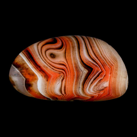 2.7" Natural Polished Red Silk Banded Agate Chalcedony Mineral Specimen - Fossil Age Minerals