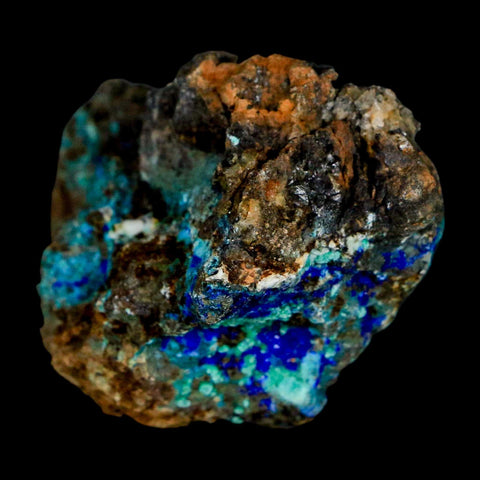 2.4" Azurite, Chrysocolla And Malachite Crystal Mineral Specimen On Matrix From Peru
