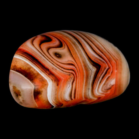 2.7" Natural Polished Red Silk Banded Agate Chalcedony Mineral Specimen - Fossil Age Minerals