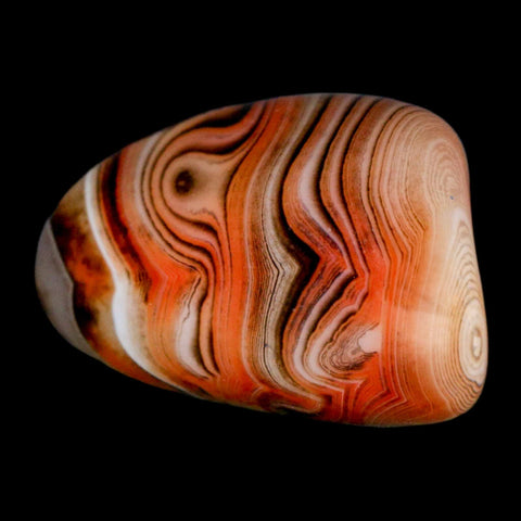 2.7" Natural Polished Red Silk Banded Agate Chalcedony Mineral Specimen - Fossil Age Minerals