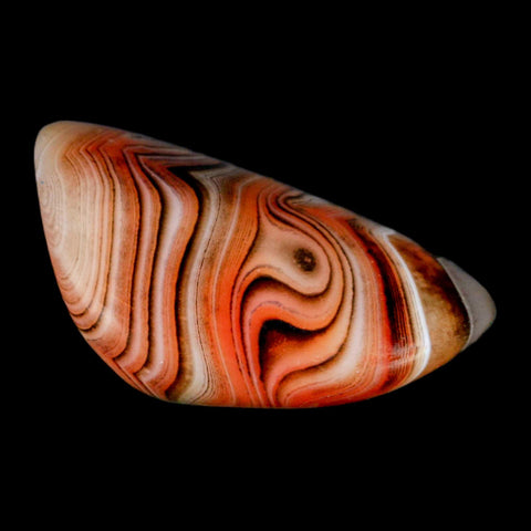 2.7" Natural Polished Red Silk Banded Agate Chalcedony Mineral Specimen - Fossil Age Minerals