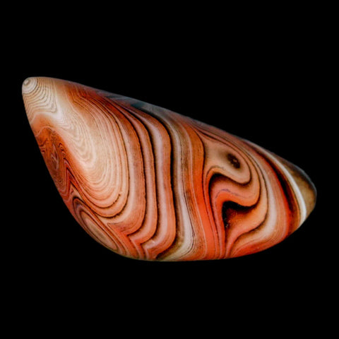 2.7" Natural Polished Red Silk Banded Agate Chalcedony Mineral Specimen - Fossil Age Minerals