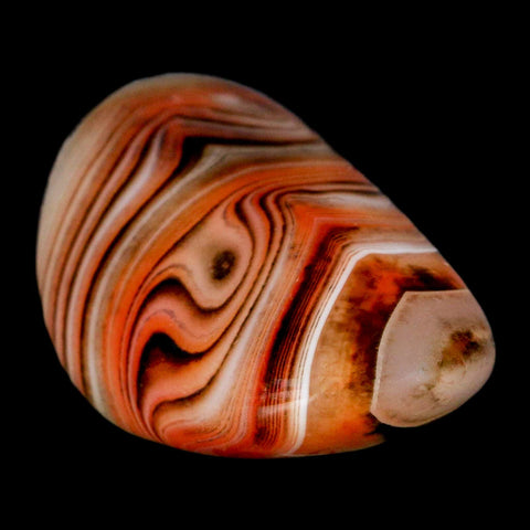 2.7" Natural Polished Red Silk Banded Agate Chalcedony Mineral Specimen - Fossil Age Minerals