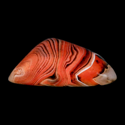 2.7" Natural Polished Red Silk Banded Agate Chalcedony Mineral Specimen - Fossil Age Minerals