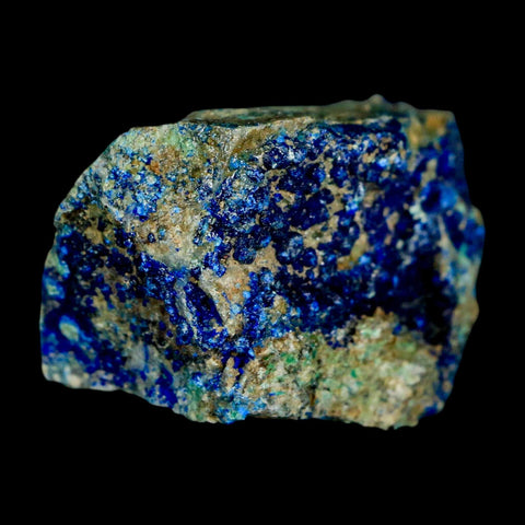 1.9" Azurite and Chrysocolla Crystal Mineral Specimen On Matrix From Peru