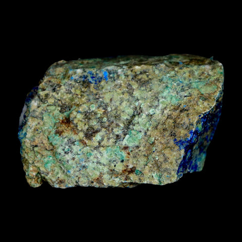 1.9" Azurite and Chrysocolla Crystal Mineral Specimen On Matrix From Peru