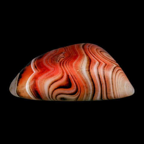 2.7" Natural Polished Red Silk Banded Agate Chalcedony Mineral Specimen - Fossil Age Minerals