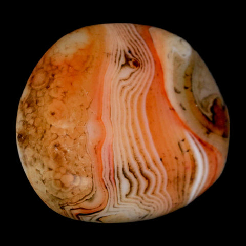 2" Natural Polished Red Silk Banded Agate Chalcedony Mineral Specimen - Fossil Age Minerals