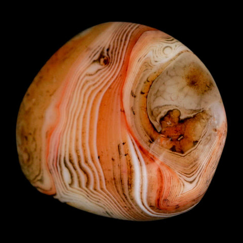 2" Natural Polished Red Silk Banded Agate Chalcedony Mineral Specimen - Fossil Age Minerals