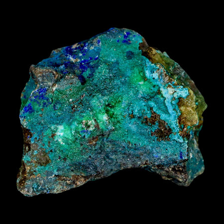 2.1" Azurite, Chrysocolla And Malachite Crystal Mineral Specimen On Matrix From Peru