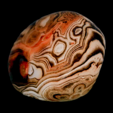 1.9" Natural Polished Red Silk Banded Agate Chalcedony Mineral Specimen - Fossil Age Minerals