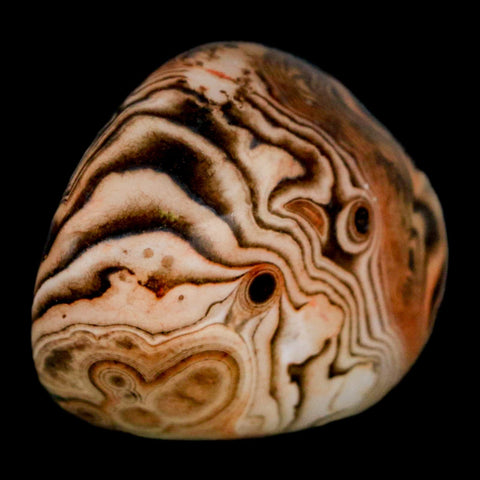 1.9" Natural Polished Red Silk Banded Agate Chalcedony Mineral Specimen - Fossil Age Minerals