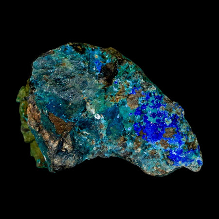 2.1" Azurite, Chrysocolla And Malachite Crystal Mineral Specimen On Matrix From Peru
