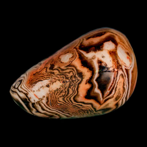 1.9" Natural Polished Red Silk Banded Agate Chalcedony Mineral Specimen - Fossil Age Minerals
