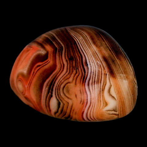 2.2" Natural Polished Red Silk Banded Agate Chalcedony Mineral Specimen - Fossil Age Minerals