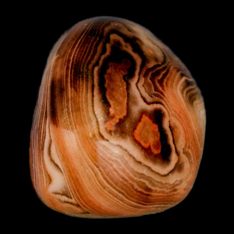 2.2" Natural Polished Red Silk Banded Agate Chalcedony Mineral Specimen - Fossil Age Minerals