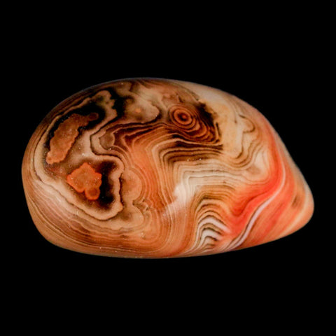2.2" Natural Polished Red Silk Banded Agate Chalcedony Mineral Specimen - Fossil Age Minerals