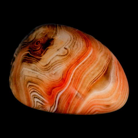 2.2" Natural Polished Red Silk Banded Agate Chalcedony Mineral Specimen - Fossil Age Minerals